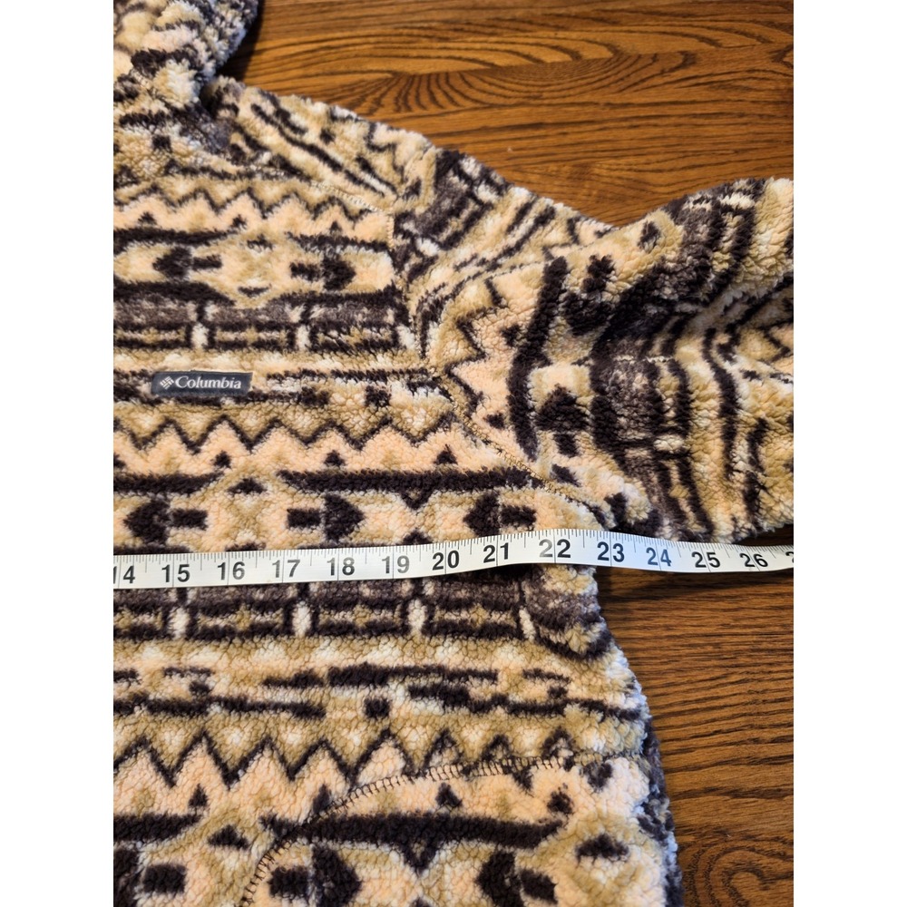 Columbia West Bend Sherpa Fleece Hoodie Womens XL Aztec Southwestern Pink Brown - Picture 8 of 10